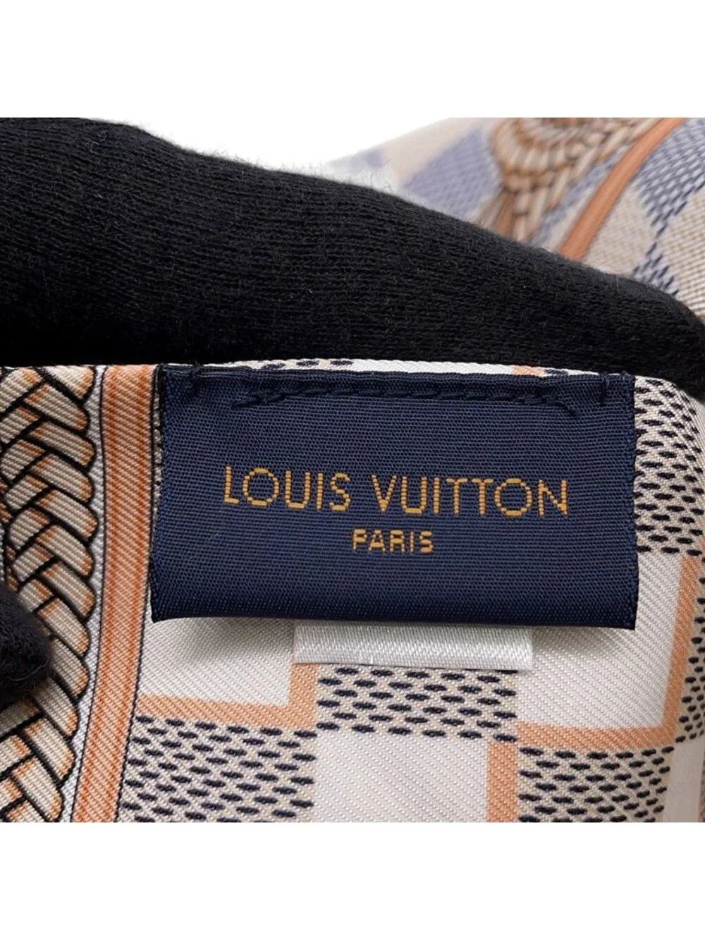 Louis Vuitton Scarf Bandeau Damier Azur Infinity Silk White